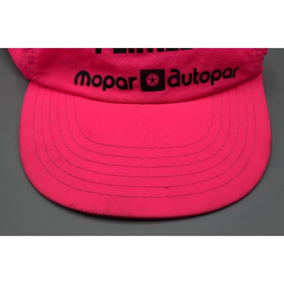 Plimley Mopar Autopar Neon Pink Adjustable Snapback Hat Vtg 100% Nylon - Picture 3 of 9